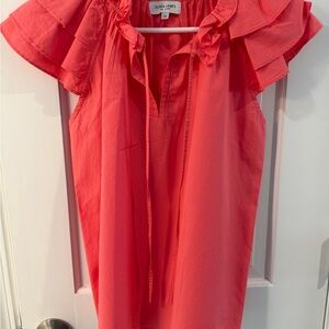 Olivia James Coral Ruffle-Sleeve Blouse